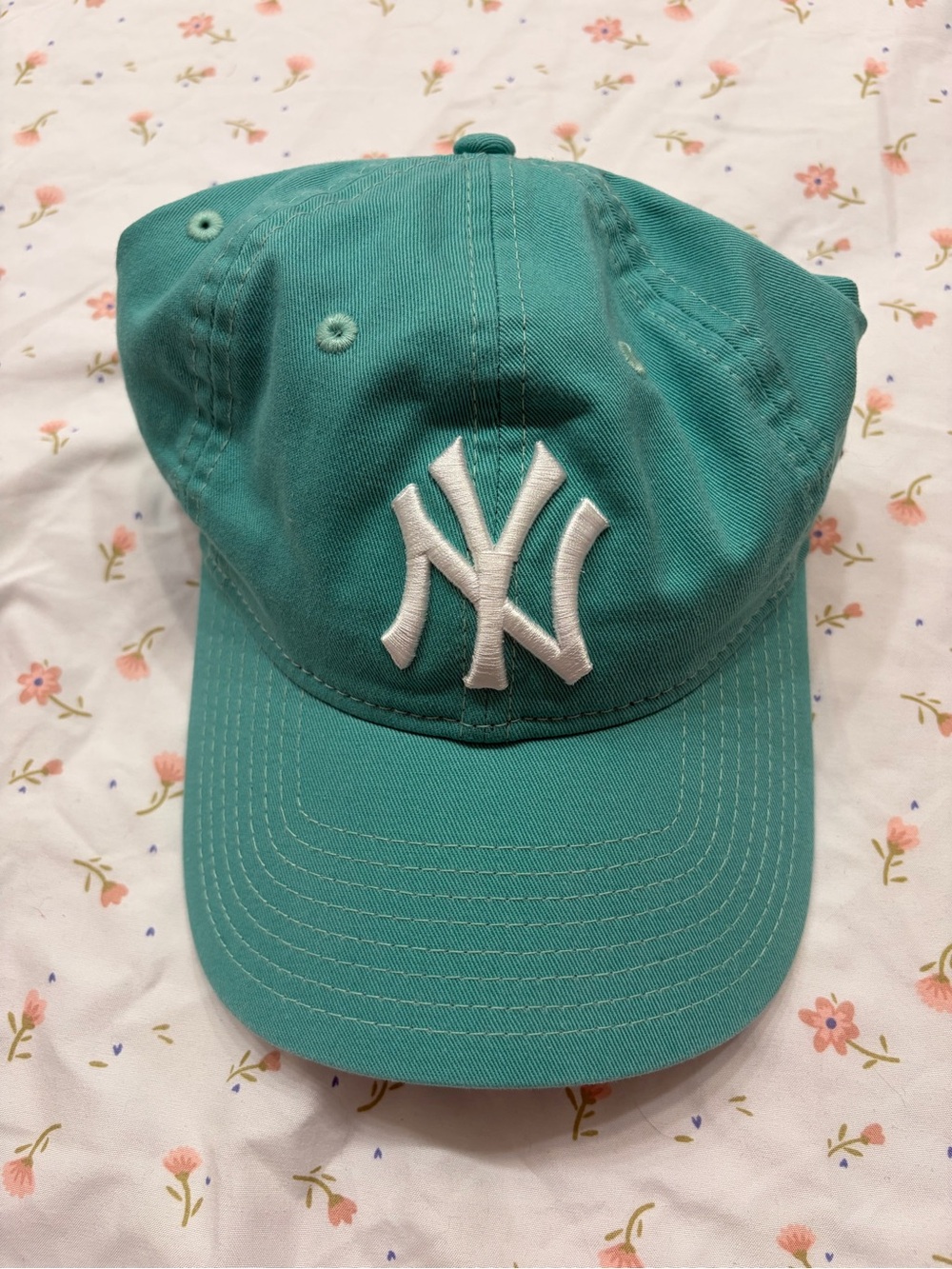 New Era Teal Baseball Cap with White NY Logo